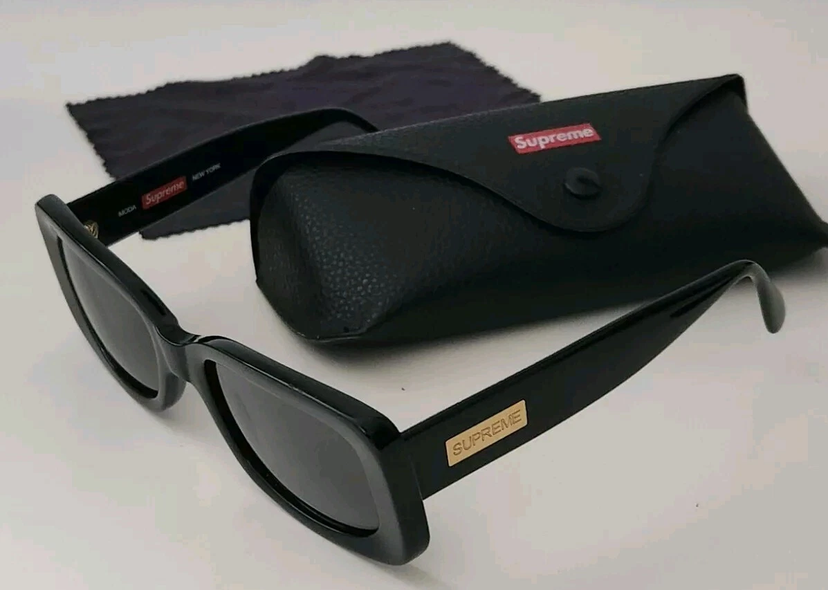 Lunettes de soleil SS16 Supreme Moda noir or fabriquées en Italie montures italiennes faites main
