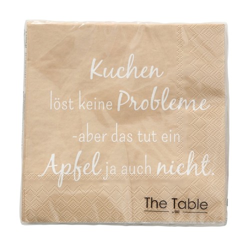 3 x 20 Servietten 'Kuchen löst keine Probleme' Sprüche - 3-lagig 33 x 33 cm - Bild 3 von 4