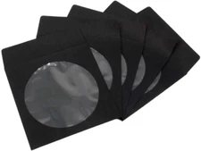 1,000 Pack  Premium Thick Black Color Paper CD DVD Blu-Ray Disc Sleeves Envelope