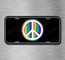 Peace USA American Rainbow Unity Love Freedom License Plate Front Auto Tag