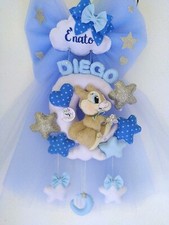 Fiocco nascita personalizzato Coniglietto maschietto realizzato in pannolenci