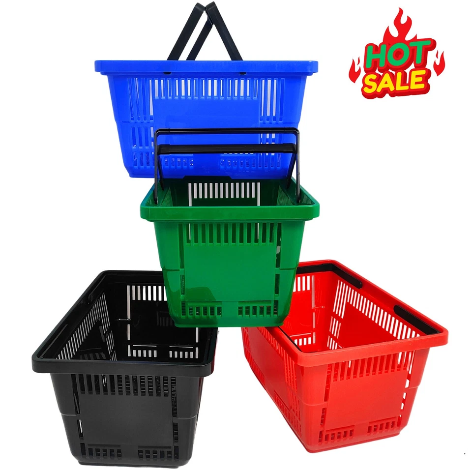 THESFS LIMITED New Plastic Shopping Basket with handles Plastic Shopping Basket - 22L And 28L
