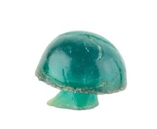Small Blue Translucent Acrylic Plastic Mushroom Figurine Mid-Century 1.25 x 1.75