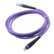 For iPhone 11 12 13 14 SE XR XS Purple 10ft USB Cable Charger Cord Power Wire