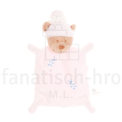 Nicotoy Schmusetuch Bär mit Marienkäfer Kuscheltuch rosa Baby Simba-Dickie