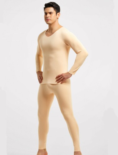 Men's Thermal Suits Winter Slim Long Sleeve Shirts Warm Pants Solid Suits - Bild 7 von 30