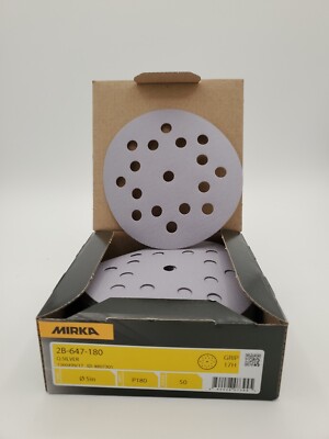 Mirka Autonet 5'' P180 Grit 50 Discs 2B-647-180, 17 Holes