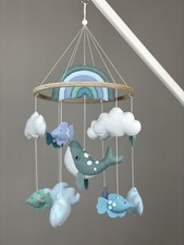 Whale baby mobile boy Ocean crib mobile Nursery nautical mobile Baby shower gift