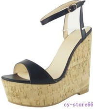 Women's Party High Wedge Heel Platform Sandal Shoe Slingbacks Ankle Strap Buckle