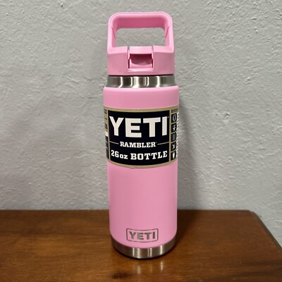 Yeti POWER PINK Rambler 26 oz bottle Power Pink Color Matched Straw Cap  - Main Image