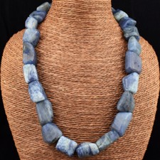 Exclusive 910.00 Cts Earth Mined Blue Iolite Faceted Beads Necklace NK 04E173