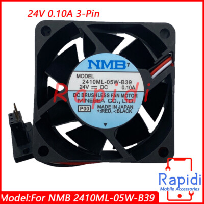 For NMB 2410ML-05W-B39 Double Ball Drive Cooling Fan 24V 0.10A 3Pin 60*60*25mm