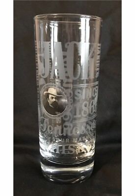 JACK DANIELS ETCHED HIGHBALL GLASS TENNESSEE SOUR MASH OLD NO. 7 EXCELLENT