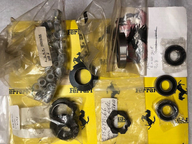 Ferrari 330 275 365 cluster ring nuts A/C idler pulley seals lot OEM