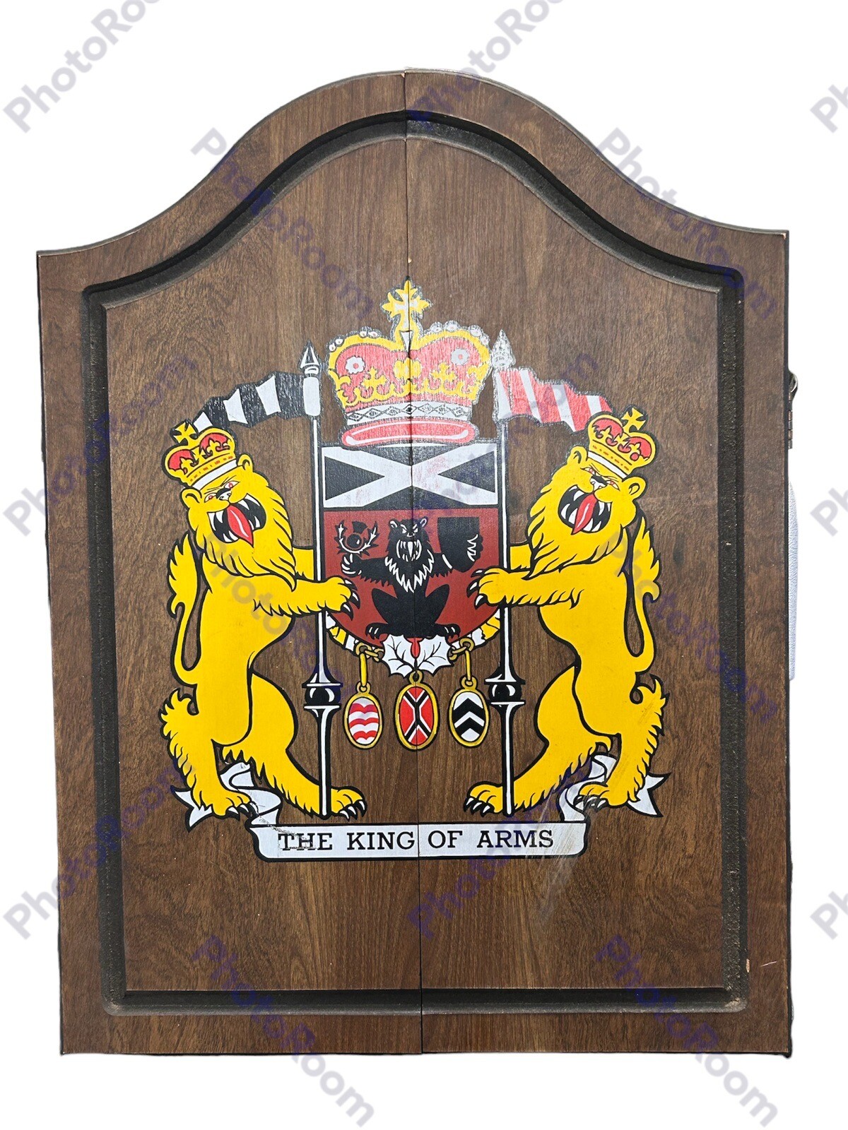 VTG 1970’s King Of Arms Oxford Dartboard Wooden Case Enclosure With 6 Darts SALE eBay