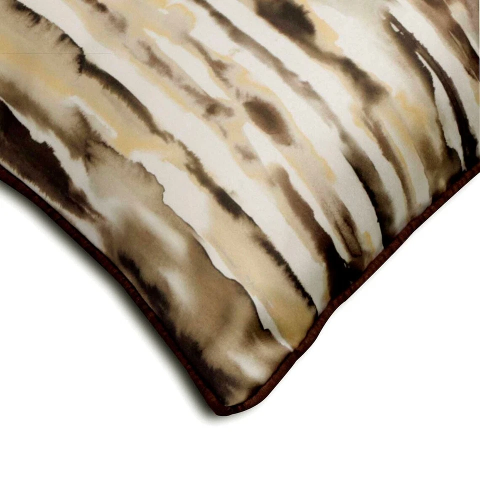 Decorative Pillow Cover Brown 16"x16", Square Satin Abstract - Into The Woods - Image 3 of 4