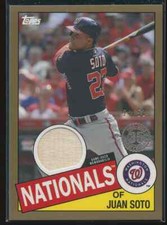 Juan Soto 2020 Topps 1985 Gold Game Used Bat 24/50 NATIONALS