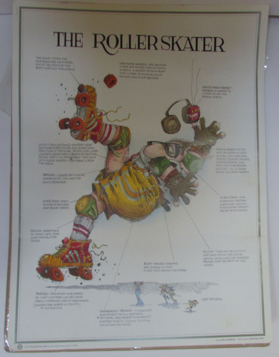 1980 &ldquo;THE ROLLER SKATER&rdquo; ARTIST GARY PATTERSON, FULL SIZE 18&quot; x 24 