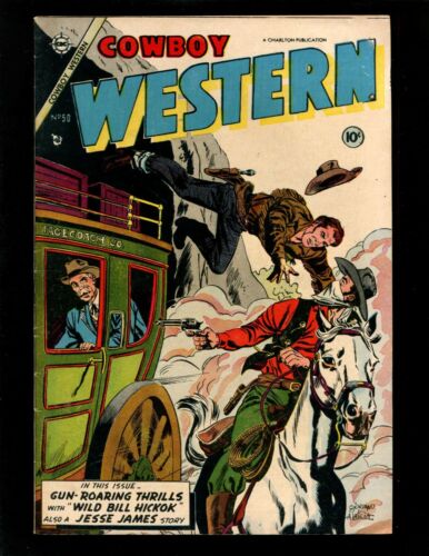 Cowboy Western #50 FN+ Wild Bill Hickok Jesse James Golden Arrow Rocky Lane - Picture 1 of 2