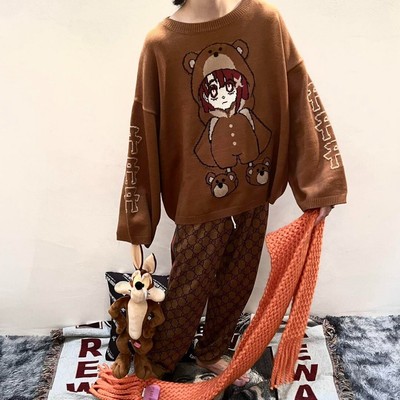 serial experiments lain × KUDAN Bearlain knit Pashama one serial experiments lain × KUDAN Bearlain knit Pashama one