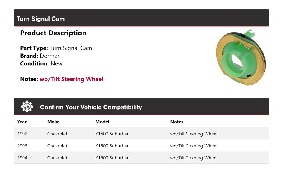 Cámara intermitente 1993 para Chevrolet K1500 Suburban Dorman 1992-1994 Foto 2 de 4