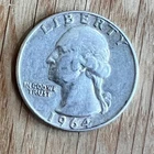 1964 WASHINGTON QUARTER 90% SILVER CIRCULATED Philadelphia MInt