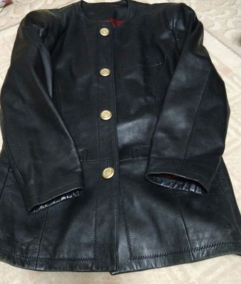 L Size Leather Jacket Black Skin 