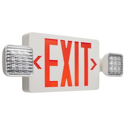 Satco 67-121 - LED Exit and Emergency Sign - Red - Battery Backup - Dual Face