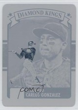 2016 Panini Donruss Diamond Kings Printing Plate Cyan 1/1 Carlos Gonzalez #9 d1o