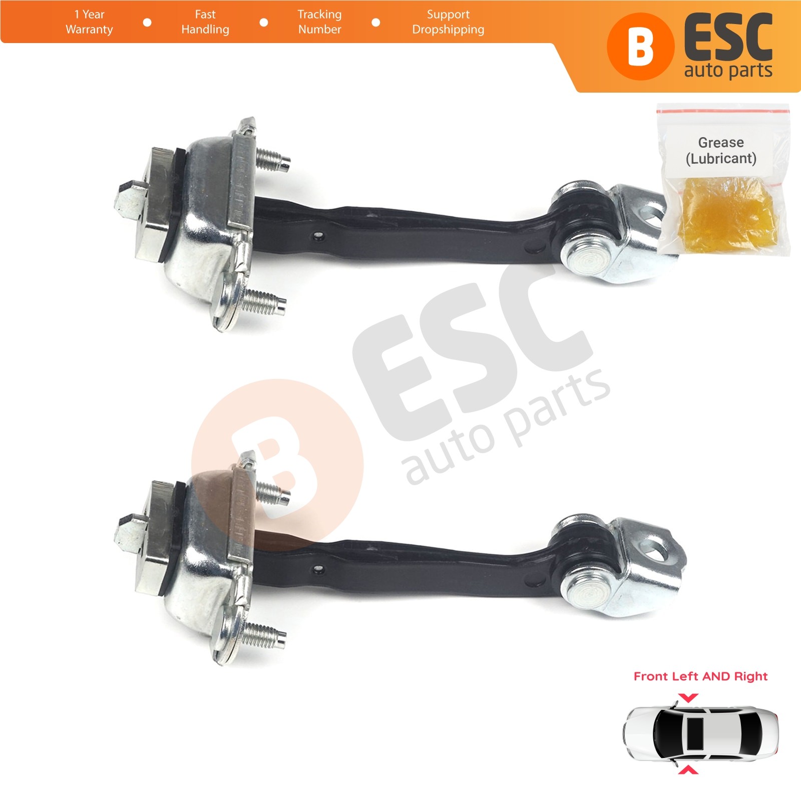 2X Front Door Hinge Stop Check Limiter for Ford Fiesta MK5 JH JD Fusion JU