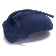 Black Teardrop Women Felt Fascinator Tam Beret Casque Cocktail Hat Cap A572