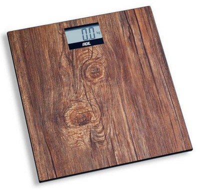 Ade Elektronische personenwaage 180kg/100g glas/holz
