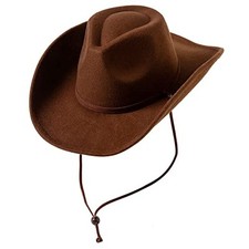 Women Men Retro Felt Wide Brim Western Cowboy Cowgirl Hat Large-X-Large Coffee