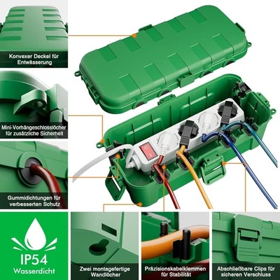 RESTMO Medium wasserdichte Kabelbox für den Außenbereich, IP54 Wetterfeste Kabelbox