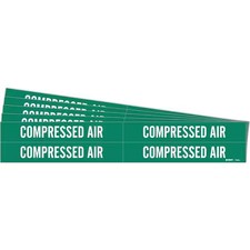 Brady 7059-4-Pk Pipe Marker, White, Compressed Air, Pk5,  7059-4-Pk