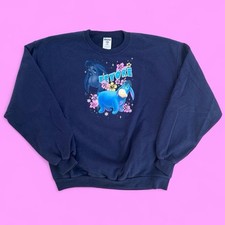 Vintage 90s Y2K Disney Eeyore Pooh Navy Blue Crewneck Sweatshirt Large Jerzees
