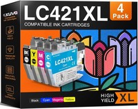 4-Pack LC421XL Compatible Ink Cartridges for Brother DCP-J1050DW MFC-J1010DW