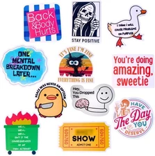 YJ PREMIUMS 12-Piece Fridge Magnets - Funny Memes, Cute Animals, and Words A 