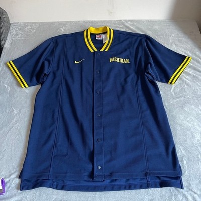 Nike Trikot Herren XL 2XL Navy Michigan Wolverines Button Basketball Vintage 90s