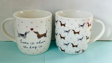 Sainsbury’s Home - “Home is where the dog is” Dachshund/Sausage Dog mugs x2 vgc