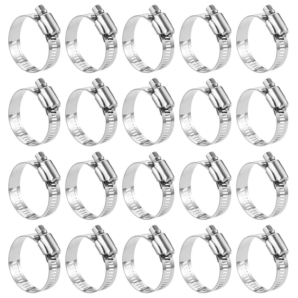 LOKMAN 20 Pack Stainless Steel Hose Clamps 27-51mm Adjustable Metal