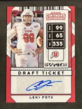 2020 Panini Contenders Draft Picks - Draft Ticket Leki Fotu Rookie Auto #292