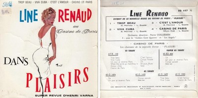 Vinyl Single: Line Renaud - Trop beau / Viva Cuba / C'est l'amour / Casino de Pa