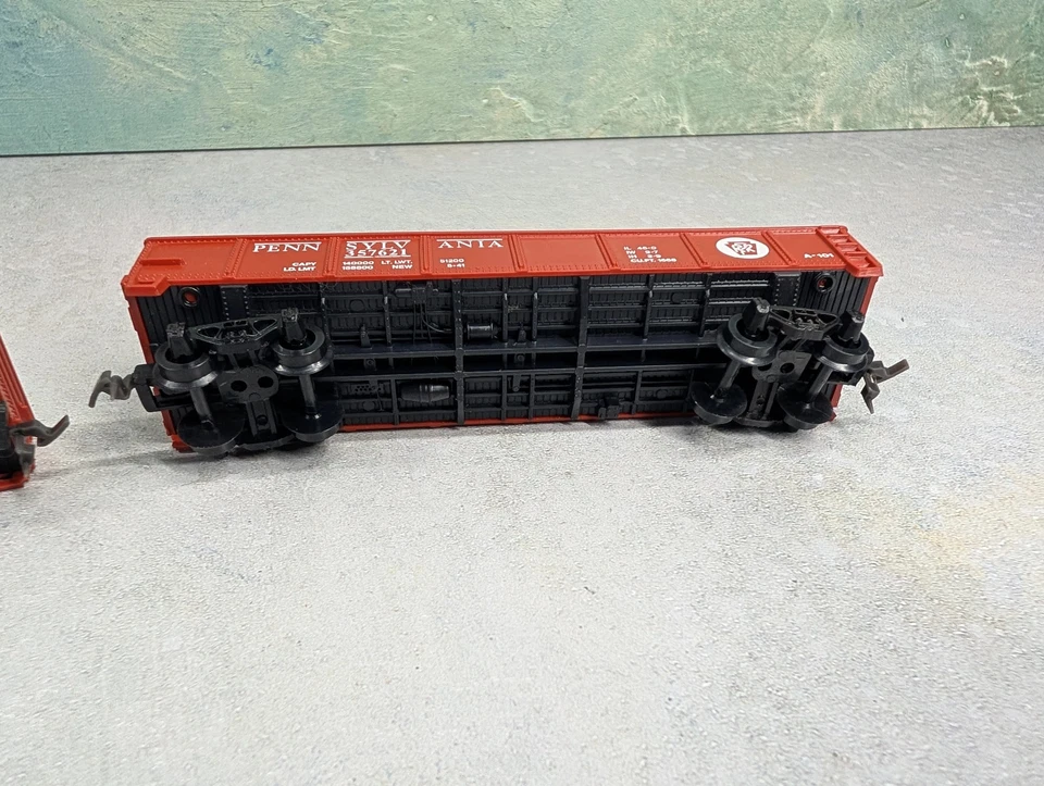 USED Model Power HO Scale 40' Gondola Pennsylvania #357621 Red w/ Load (2 pcs) - Image 4 of 4