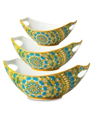 Serving Dishes for Entertaining, Porcelain Serving Bowls with Handles Bohemia...