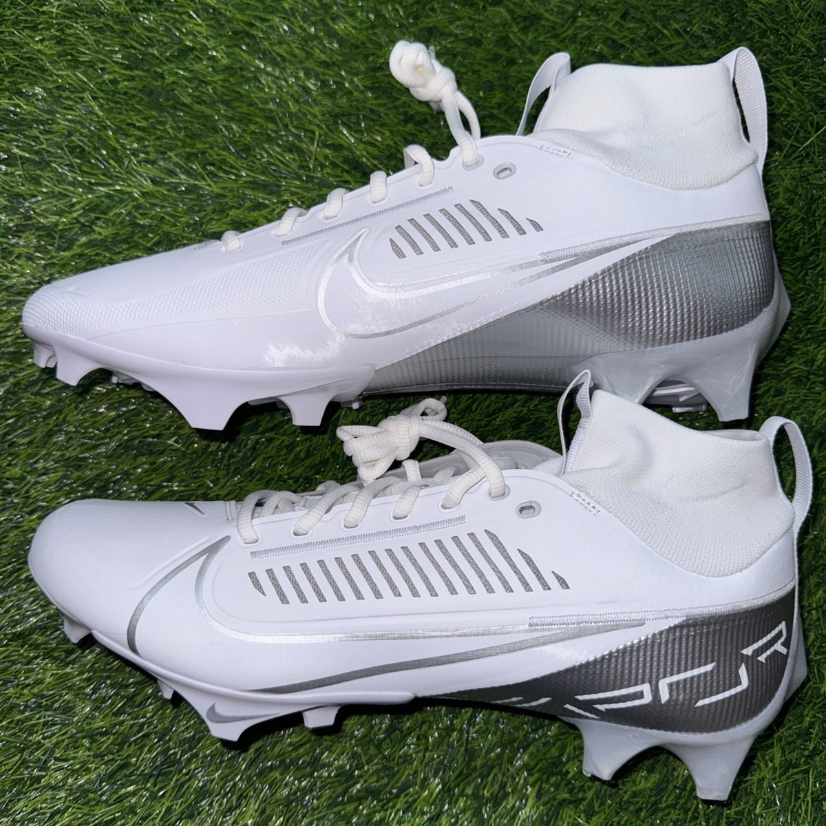 Nike Vapor Edge Pro 360 2 White Silver Football Cleats Men's Size