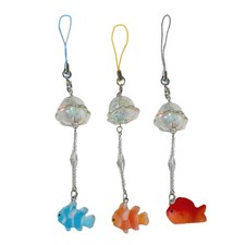 Handmade Phone Charm Keychain Kois Fish Jellyfish Phone Strap Lanyard for Women