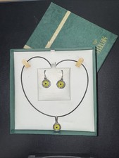 Sterling Silver and Enamel Earrings And Pendant Set, Vintage