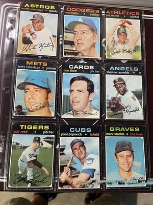 Topps 1971 MLB Baseball Card Lot of 9