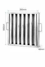 Commercial Stainless Steel Grease Baffle Filter Canopy Extraction Hood 495x395mm